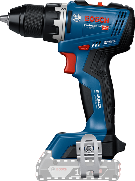 Akumulatorowa bezszczotkowa wiertarko-wkrętarka Bosch GSR 18V-65 Solo (06019N3200) - obraz 2
