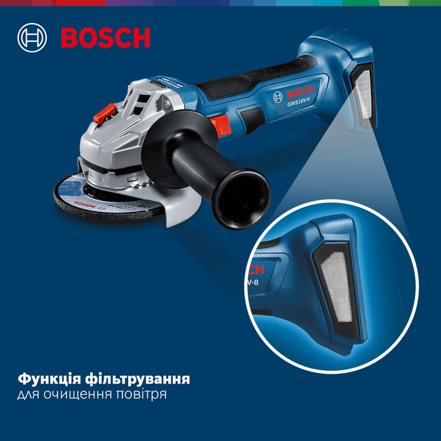 Akumulatorowa bezszczotkowa szlifierka kątowa Bosch GWS 18V-8 Solo (06019N9000) - obraz 3