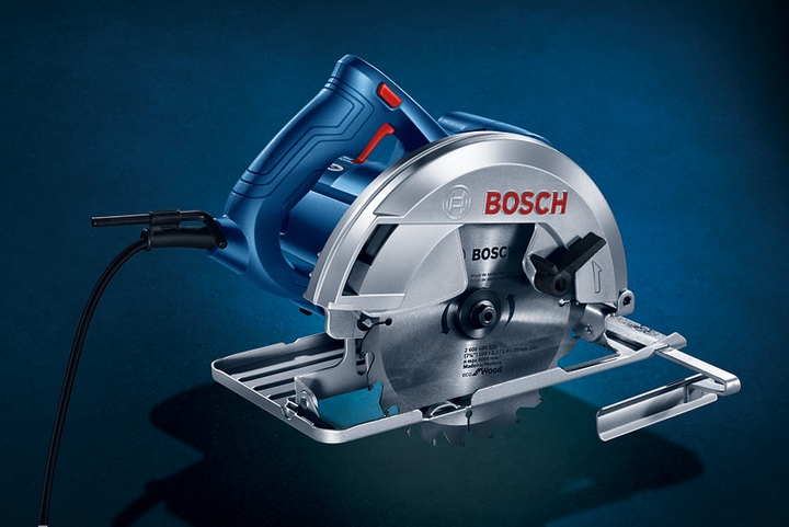 Pilarka tarczowa Bosch Professional GKS 140 1.4 kW 180-184 mm średnica tarczy 20 mm średnica mocowania + tarcza Eco for Wood prowadnica równoległa, klucz (06016B3020) - obraz 8