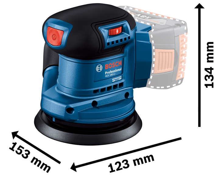 Szlifierka mimośrodowa Bosch Professional GEX185-LI (06013A5020) - obraz 3
