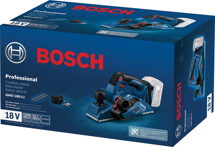 Strugi akumulatorowe Bosch Professional GHO 185-LI (06015B5021) - obraz 1
