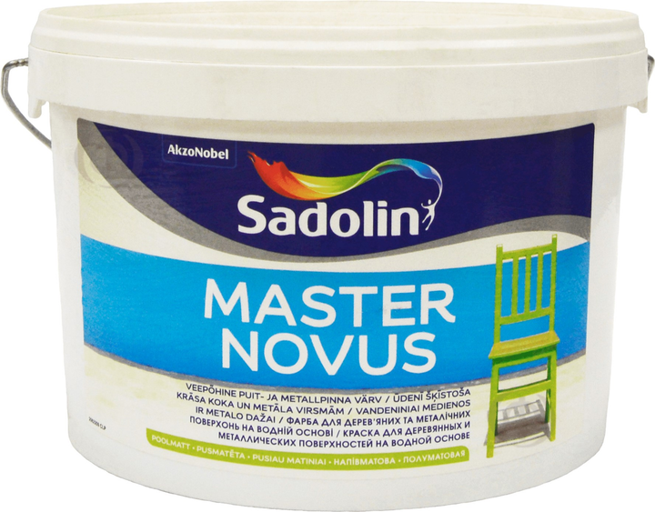 Farba Sadolin Master Novus do drewna i metalu półmatowa Biała BW 2.5 l (5204650) - obraz 1
