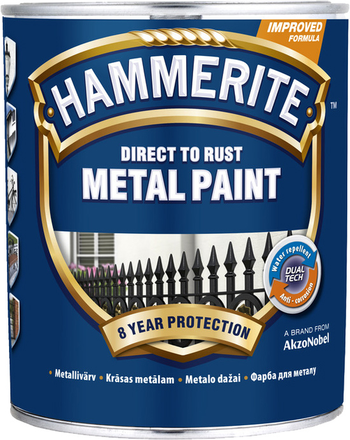 Farba Hammerite Metal Paint Smooth gładka czerwona alkidowa do metalu 0.75 l (5094000) - obraz 1