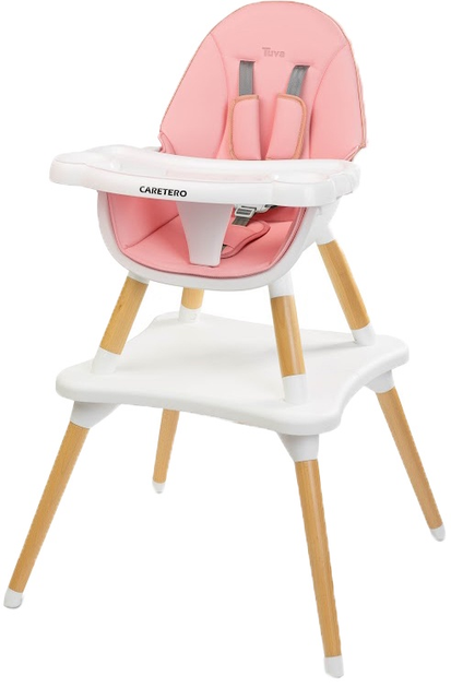 Krzesełko do karmienia Caretero Tuva 2 w 1 Różowy TERO-7708 (5908310395678) - obraz 1