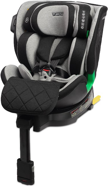 Fotelik samochodowy Caretero Turox I-Size Isofix od 40 do 150 cm Szary TERO-1981 (5908310396866) - obraz 4