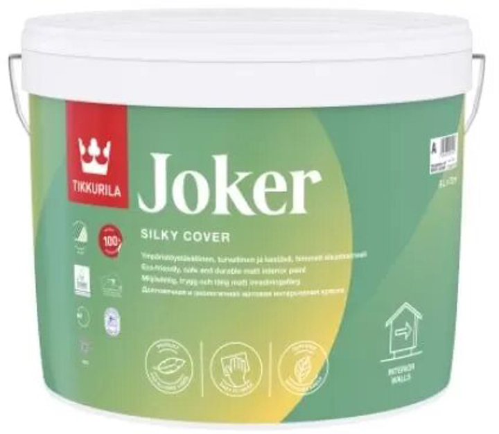 Фарба стійка до миття Tikkurila Joker матова екологічна 0.9 л Біла (6408070031629) - зображення 1