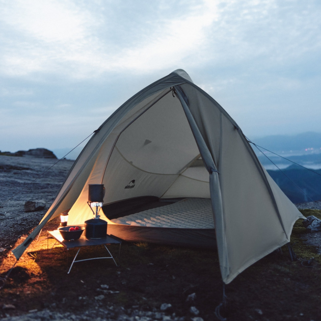 Ультралегкий двомісний намет з підлогою Naturehike Cloud Up Pro Світло-сірий 20D CNK2350WS020 (6927595777008) - зображення 4