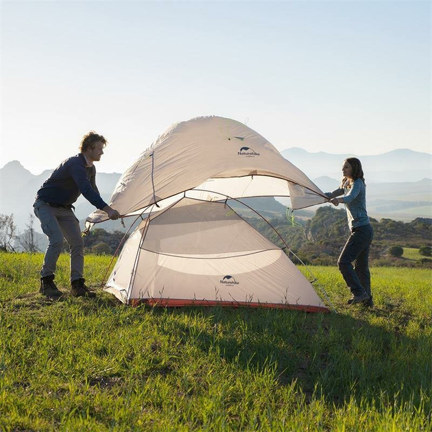 Ультралегкий двомісний намет з підлогою Naturehike Cloud Up 2 Updated 20D Сірий NH17T001-T (6927595724668) - зображення 5