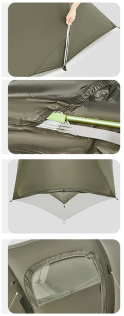 Двомісний намет Naturehike Opalus UL Темно-зелений CNK2450WS036 (6927595795903 - зображення 12