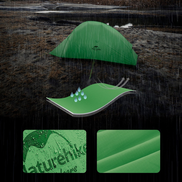Ультралегкий одномісний намет Naturehike Cloud Up Base 1 Зелений CNK2450WS032 (6927595798614) - зображення 15