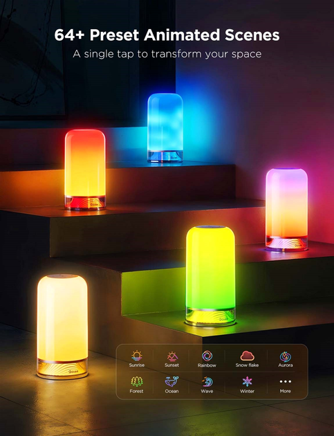 Lampka stołowa inteligentna Govee Table Lamp 2, RGBICWW, WI-FI/Bluetooth Biały (H60223D1) - obraz 11
