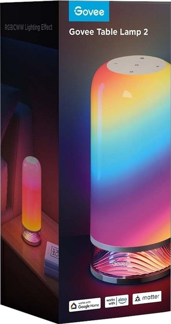 Lampka stołowa inteligentna Govee Table Lamp 2, RGBICWW, WI-FI/Bluetooth Biały (H60223D1) - obraz 13