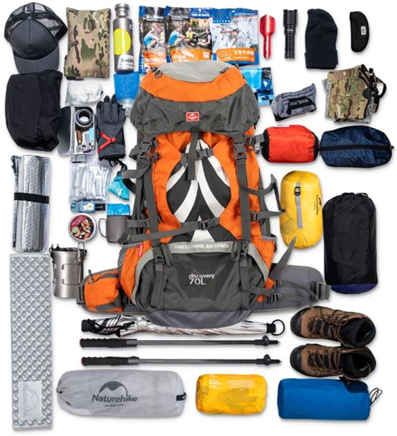 Рюкзак туристичний Naturehike NH70B070-B 70 л + 5 л Чорний (6975641887485) - зображення 2