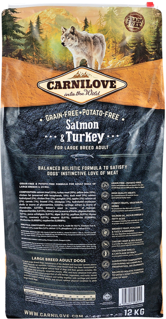 Сухий корм для дорослих собак великих порід Carnilove Salmon&Turkey Large Breed 12 кг (8595602508945) - зображення 2