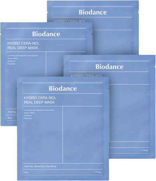 Zestaw maseczek do twarzy Biodance Hydro Cera-Nol Real Deep z ceramidami 4x34 g (8809937360971) - obraz 2