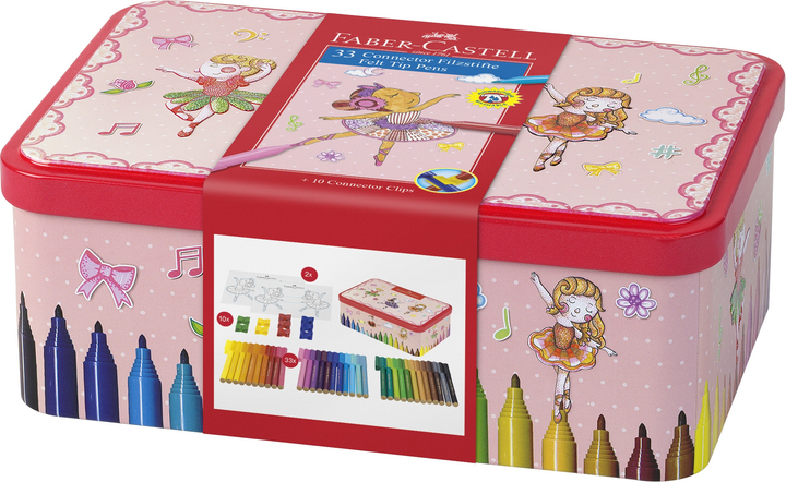 Набір фломастерів Faber-Castell Connector Балерина 33 шт (4005401555346) - зображення 1