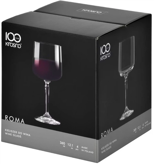 Набір келихів для вина Krosno Roma 360 мл х 4 шт (5900345927824) - зображення 3