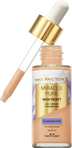 Podkład do twarzy Max Factor Miracle Pure Skin Reset 2 in 1 30-40 Fair to Light 30 ml (3616305711687) - obraz 2