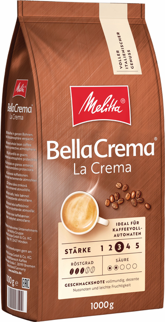 Kawa ziarnista Melitta Bella Crema LaCrema 1 kg (4002720008102) - obraz 2