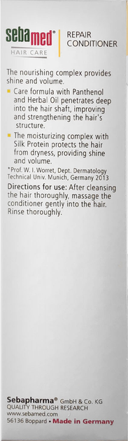 Кондиціонер для волосся Sebamed відновлювальний 200 мл (4103040119896) - зображення 4
