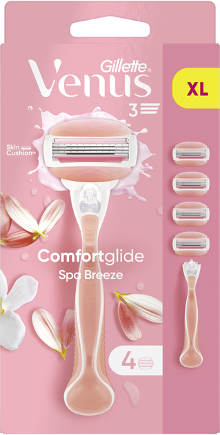 Станок для гоління жіночий Venus Comfortglide Spa Breeze з 4 змінними картриджами (7702018469727) - зображення 2