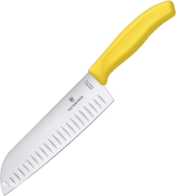 Nóż kuchenny Victorinox Swiss Classic Santoku 170 mm Żółty (7611160038241) - obraz 1
