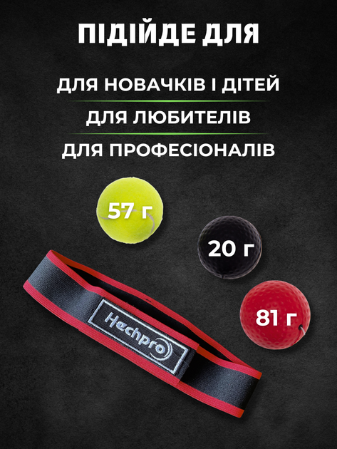 Файт бол на голову тренажер м'яч для боксу на реакцію файтбол для відпрацювання ударів бокс теніс пов'язка м'ячик боксерський еспандер для боксера набір файтболів комплект болл 3 шт Hechpro ТБHP285 - Фото 2 Файт бол на голову тренажер м'яч для боксу на реакцію файтбол для відпрацювання ударів бокс теніс пов'язка м'ячик боксерський еспандер для боксера набір файтболів комплект болл 3 шт Hechpro ТБHP285 - зображення 2