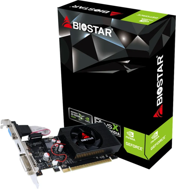 Karta graficzna Biostar PCI-Ex GeForce GT 730 D3 LP 2GB GDDR3 (128bit) (700/1333) (VGA, DVI, HDMI) (VN7313THX1) - obraz 2