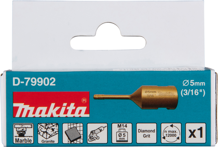 Diamentowe wiertło rdzeniowe Makita M14 5 mm D-79902 (197050358080) - obraz 1