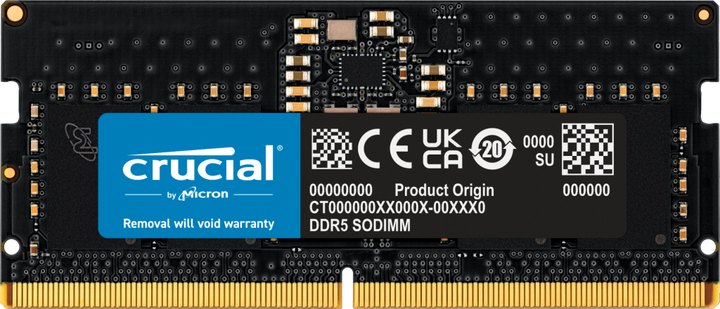 Оперативна пам'ять Crucial SODIMM DDR5-4800 16384MB PC5-38400 (CT16G48C40S5T) - зображення 1