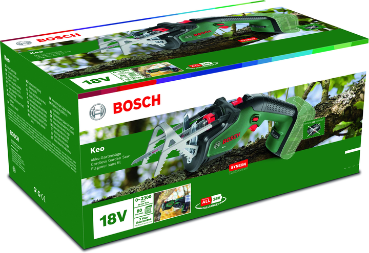 Акумуляторна садова пила Bosch KEO (solo) без акумулятора та зарядного пристрою (0600861A01) - зображення 4
