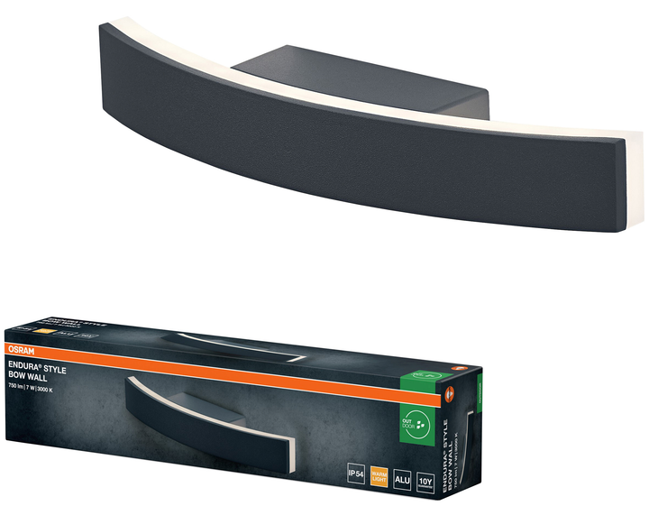Lampa elewacyjna OSRAM Endura BOW WALL 7W 3000K IP54 - obraz 2