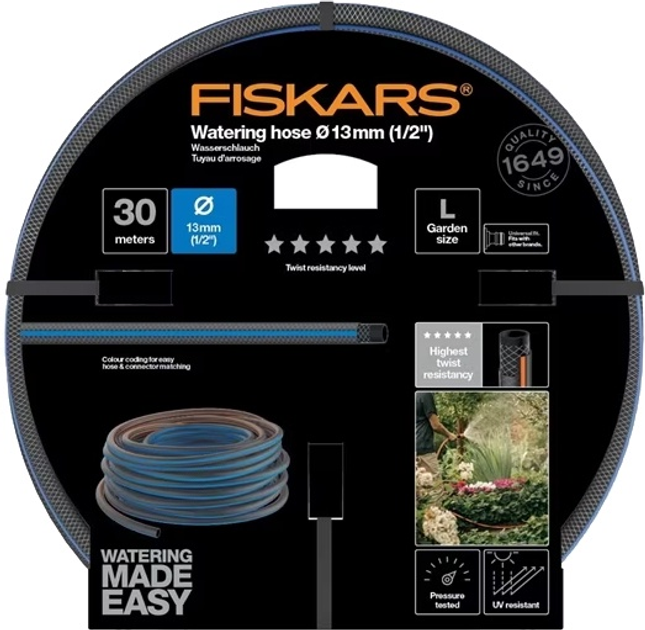 Садовий шланг Fiskars 1/2" (13 мм) 30 м Q5 (1027108) - зображення 1