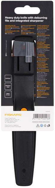 Nóż o dużej wytrzymałości Fiskars z ostrzałką (1023619/156018) - obraz 3