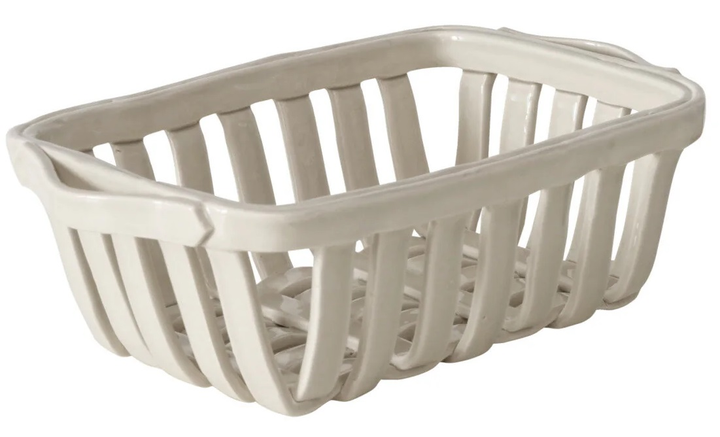 Miska w kształcie kosza Boltze Barbery ozdobna ceramiczna 24 x 15.5 cm (4066076392025) - obraz 1