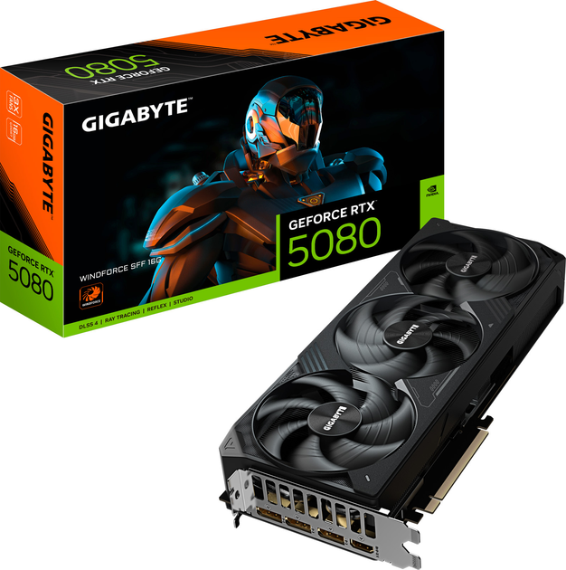 Karta graficzna Gigabyte PCI-Ex GeForce RTX 5080 Windforce SFF 16GB GDDR7 (256bit) (2617/30000) (HDMI, 3 x DisplayPort) (GV-N5080WF3OC-16GD) - obraz 10