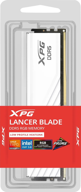 Pamięć RAM ADATA DDR5-6400 16384MB PC5-51200 XPG Lancer Blade RGB White (AX5U6400C3216G-SLABRWH) - obraz 3