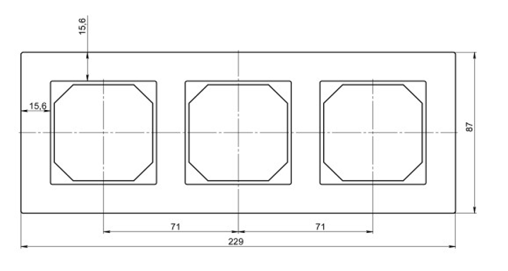 Pамка потрійна Liregus Epsilon White matted glass (K14-245-03 E/WG) - зображення 2