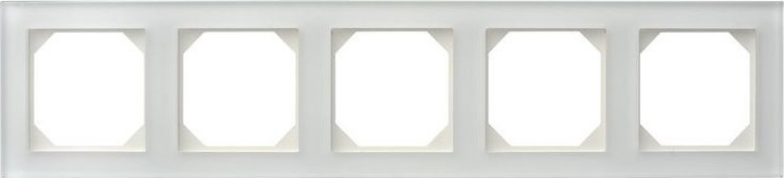 Рамка п'ятірна Liregus Epsilon White matted glass (K14-245-05 E/WG) - зображення 1
