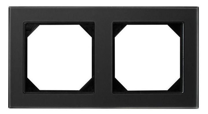 Рамка подвійна Liregus Epsilon Black matted glass (K14-245-02 E/BG) - зображення 1
