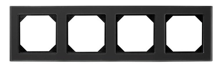 Рамка четверна Liregus Epsilon Black matted glass (K14-245-04 E/BG) - зображення 1