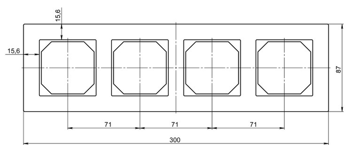 Рамка четверна Liregus Epsilon Black matted glass (K14-245-04 E/BG) - зображення 2