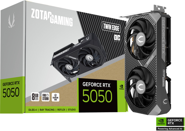 Відеокарта Zotac PCI-Ex GeForce RTX 5050 GAMING Twin Edge OC 8GB GDDR6 (128bit) (2602/20000) (HDMI, 3 x DisplayPort) (ZT-B50500H-10M) - зображення 8