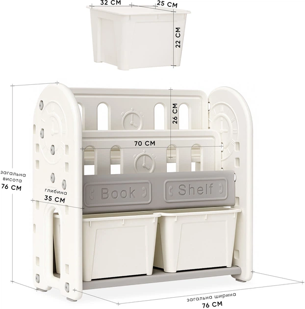 Стеллаж Mealux Kub White (KD-E052-2 W) - изображение 2
