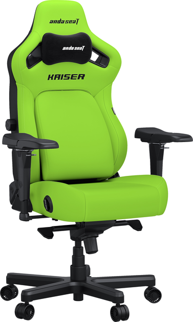 Fotel gamingowy Anda Seat Kaiser 4 Size XL Cyber Green PVC (AD12YDDC-XLL-20-C-PV/C-01) - obraz 2