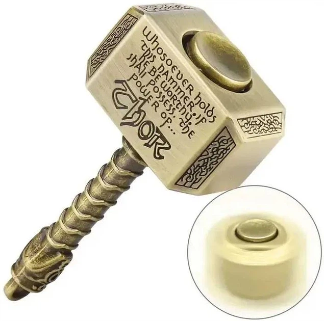Антистресс спинер THOR HAMMER игрушка из металла брелок молот тора фиджет - Фото 3 Антистресс спинер THOR HAMMER игрушка из металла брелок молот тора фиджет - изображение 3