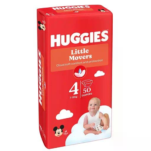 Підгузки Huggies Little Movers Mega розмір 4 (7-18 кг), 50 шт - изображение 2