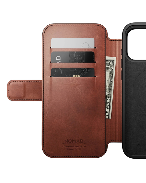 Кожаный чехол-книжка Nomad Modern Folio Horween Olde Dublin для iPhone 17 Pro - Фото 11 Кожаный чехол-книжка Nomad Modern Folio Horween Olde Dublin для iPhone 17 Pro - изображение 11