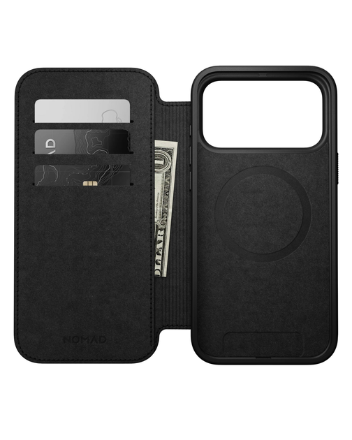 Кожаный чехол-книжка Nomad Modern Folio Black для iPhone 17 Pro - изображение 6