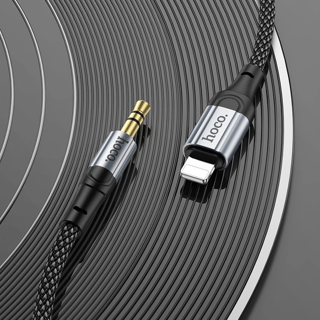 Аудіокабель HOCO UPA26 Fresh digital audio conversion cable iP Black (6942007608817) - зображення 8